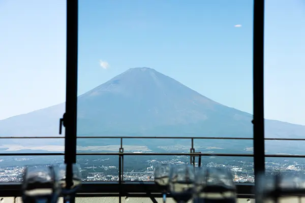 レストランからの富士山の眺望
